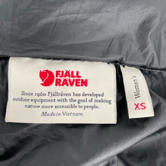 Fjallraven Abisko Padded Vest Solid Black Lightweight Zip Puffer Hiking Layer XS - Picture 12 of 15